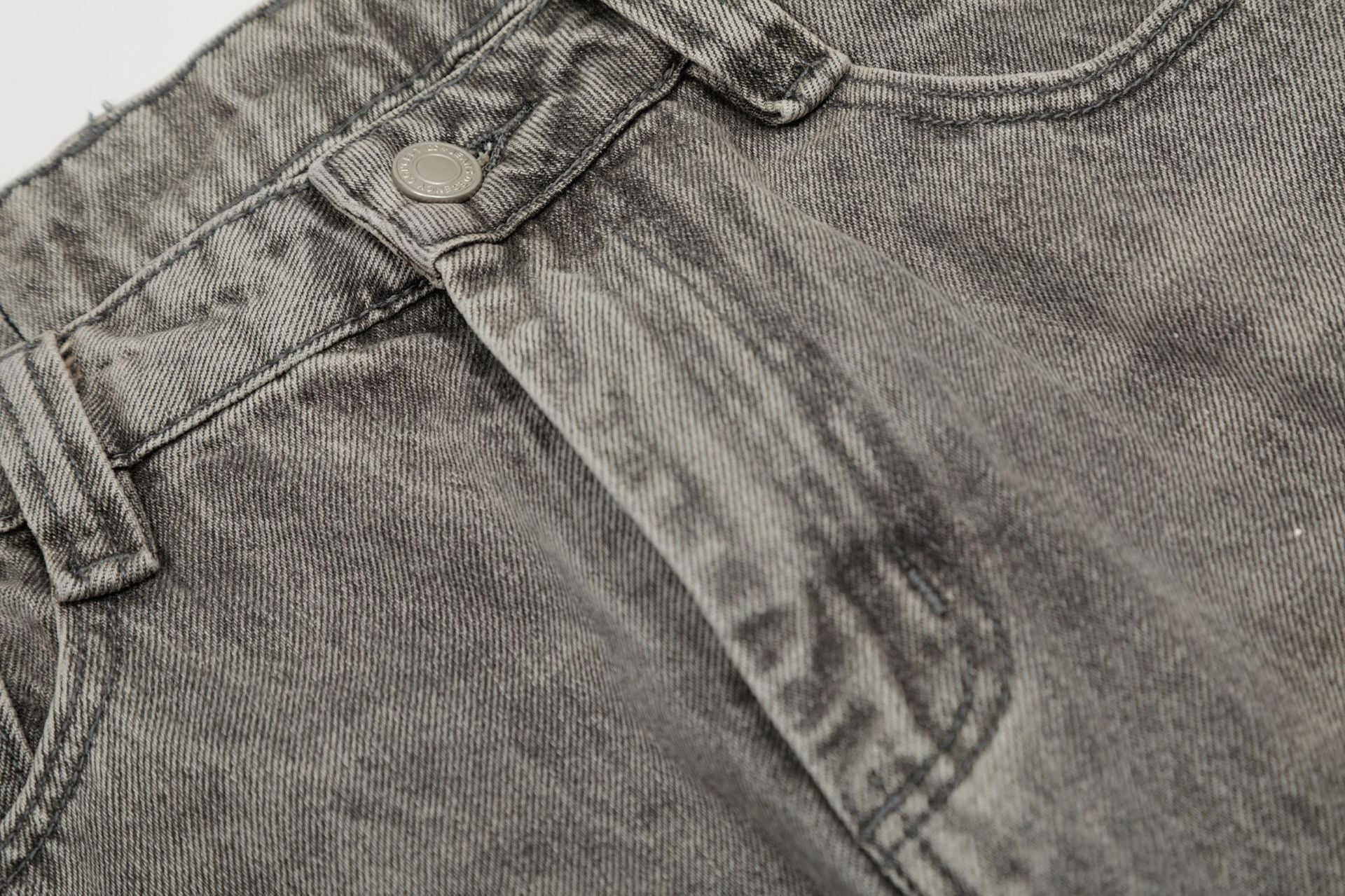 New high street retro inkjet denim wide-leg pants